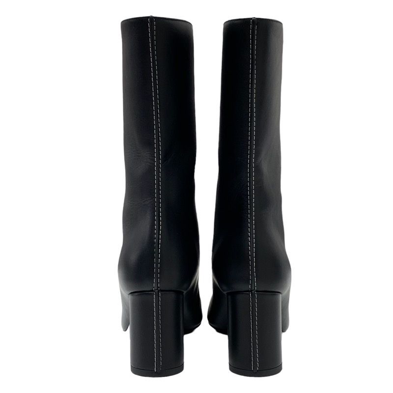 Hermes Defile Boots Short Boots Shoes Leather Black Stitching