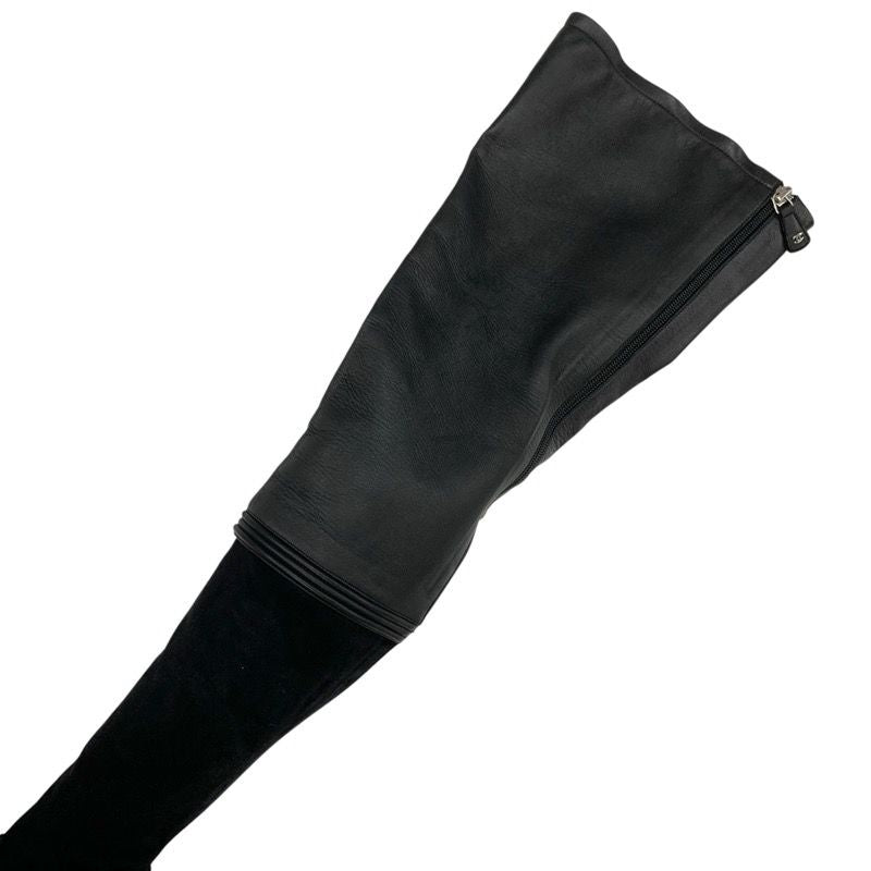 Chanel Boots Long Boots Shoes Leather Suede Black Thigh High Boots Knee High