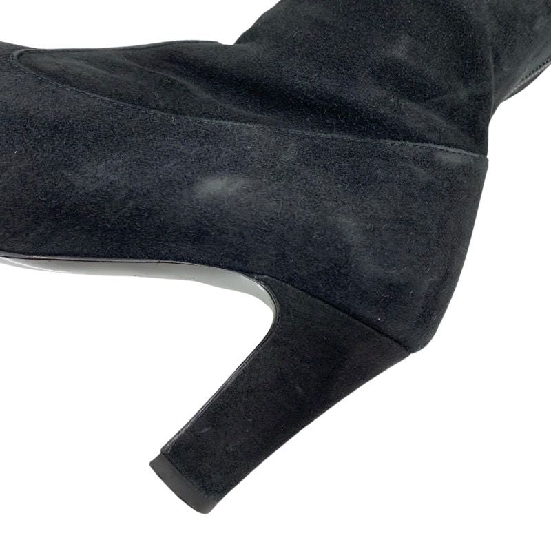Chanel Boots Long Boots Shoes Leather Suede Black Thigh High Boots Knee High