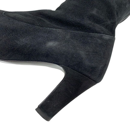 Chanel Boots Long Boots Shoes Leather Suede Black Thigh High Boots Knee High