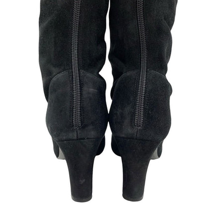 Chanel Boots Long Boots Shoes Leather Suede Black Thigh High Boots Knee High