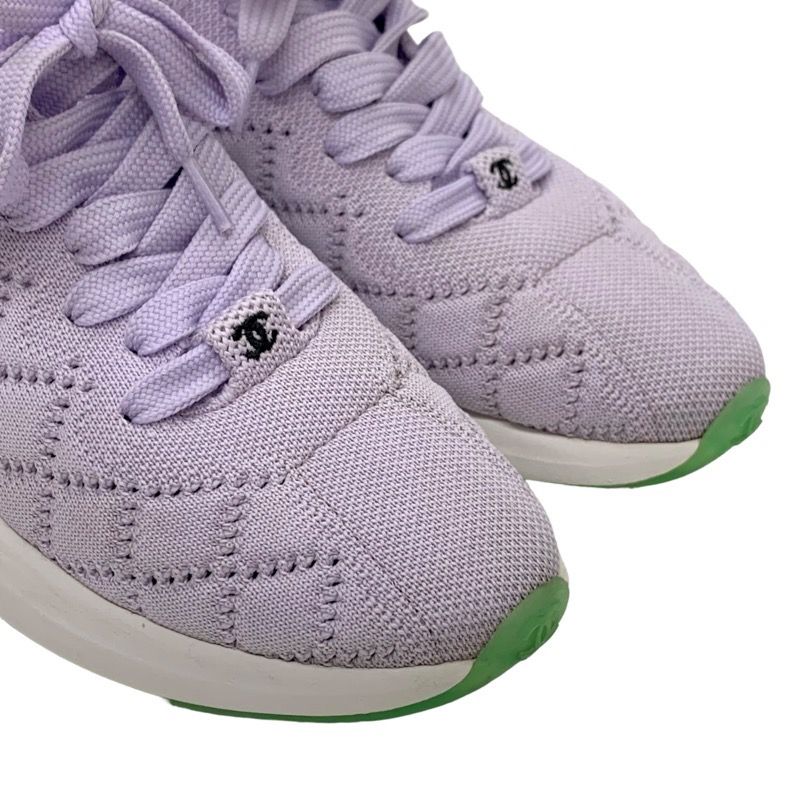 Chanel Sneakers Shoes Fabric Light Purple Socks Sneakers Logo Here Mark Knit