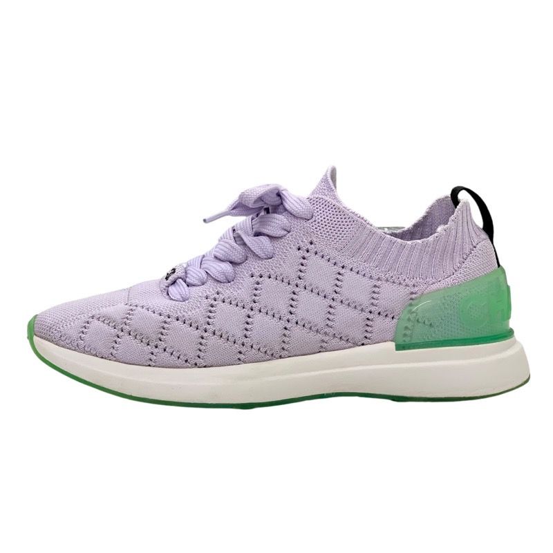 Chanel Sneakers Shoes Fabric Light Purple Socks Sneakers Logo Here Mark Knit