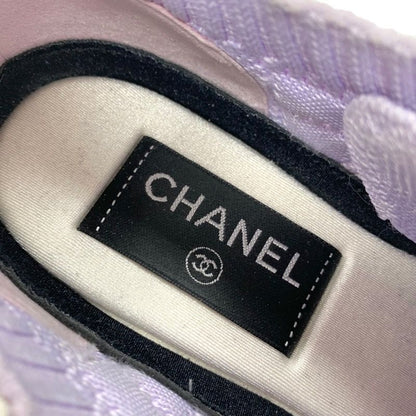 Chanel Sneakers Shoes Fabric Light Purple Socks Sneakers Logo Here Mark Knit