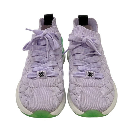 Chanel Sneakers Shoes Fabric Light Purple Socks Sneakers Logo Here Mark Knit