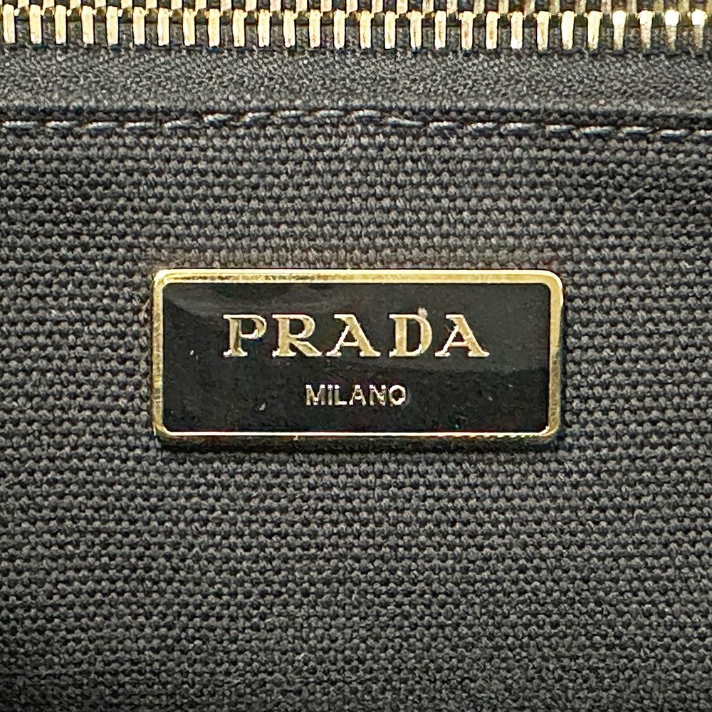 Prada Bag Ladies Brand Tote Bag Handbag Canapa Canvas Black Bn1877 Black Large