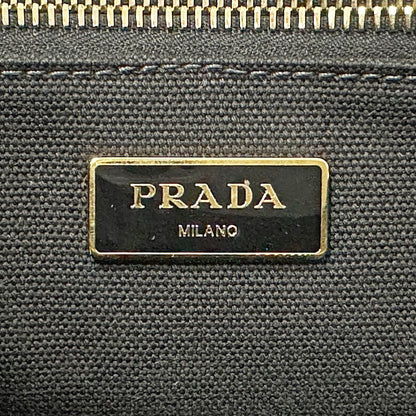 Prada Bag Ladies Brand Tote Bag Handbag Canapa Canvas Black Bn1877 Black Large
