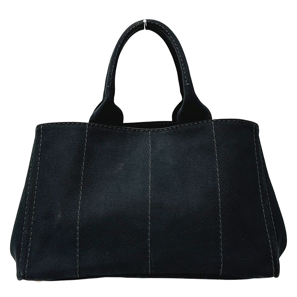 Prada Bag Ladies Brand Tote Bag Handbag Canapa Canvas Black Bn1877 Black Large