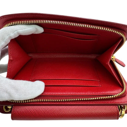 Prada Chain Wallet Chain Red Ladies