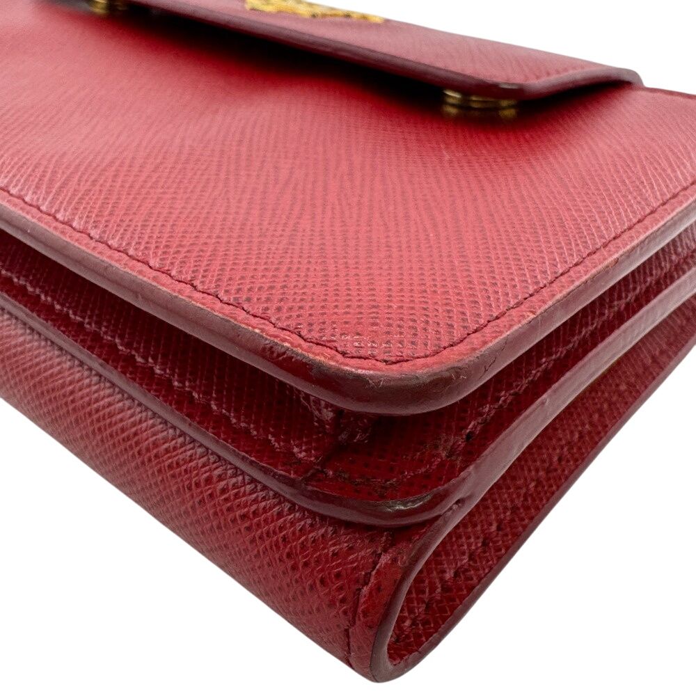 Prada Chain Wallet Chain Red Ladies