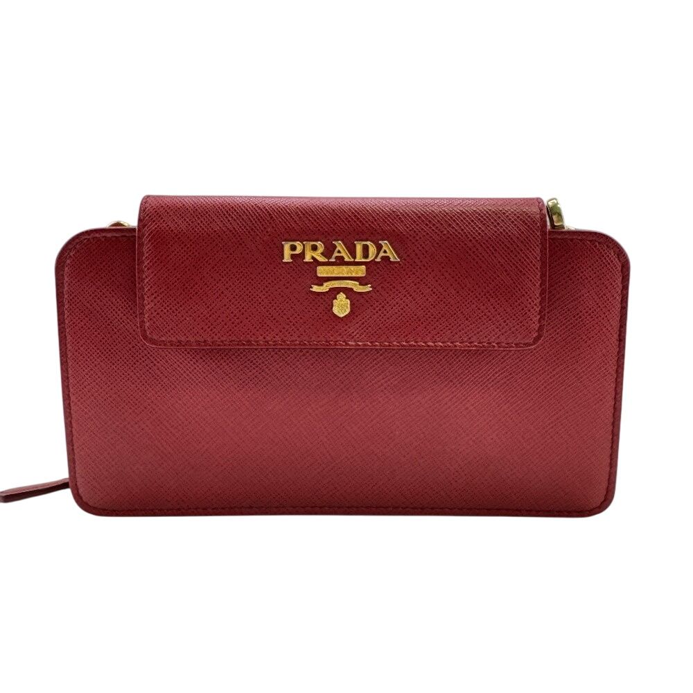 Prada Chain Wallet Chain Red Ladies