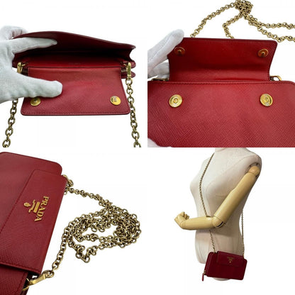 Prada Chain Wallet Chain Red Ladies