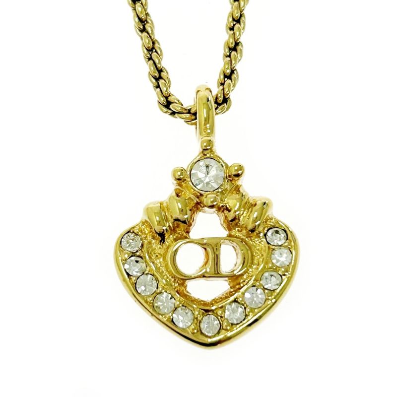 Christian Dior GP Rhinestone CD Logo Necklace Gold 513218 Necklace