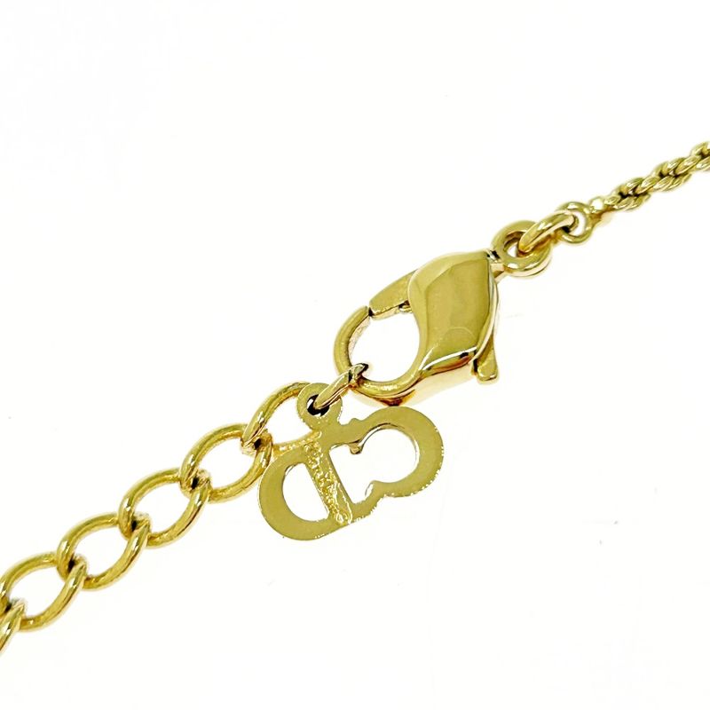 Christian Dior GP Rhinestone CD Logo Necklace Gold 513218 Necklace
