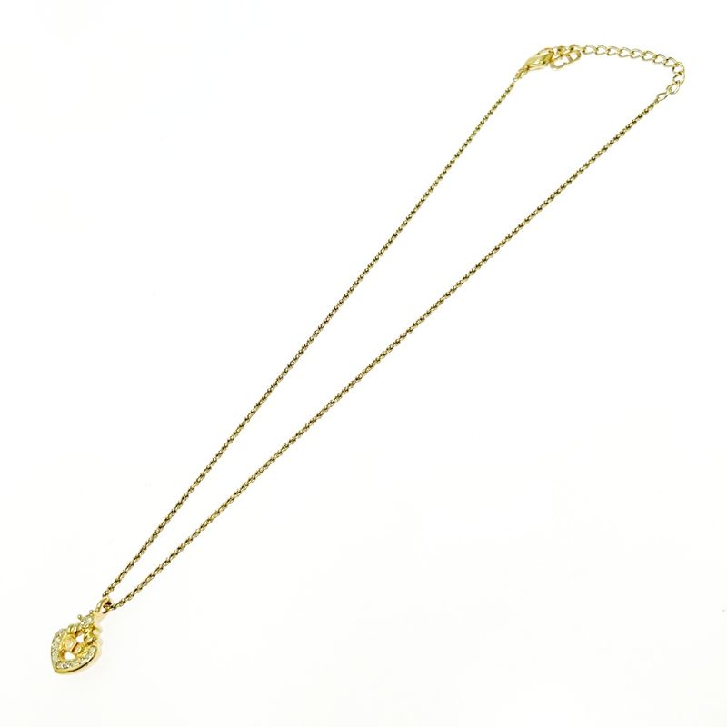 Christian Dior GP Rhinestone CD Logo Necklace Gold 513218 Necklace