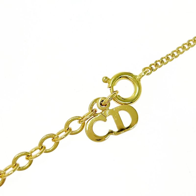 Christian Dior GP Rhinestone CD Logo Necklace Gold 513829 Necklace