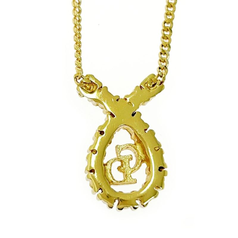 Christian Dior GP Rhinestone CD Logo Necklace Gold 513829 Necklace