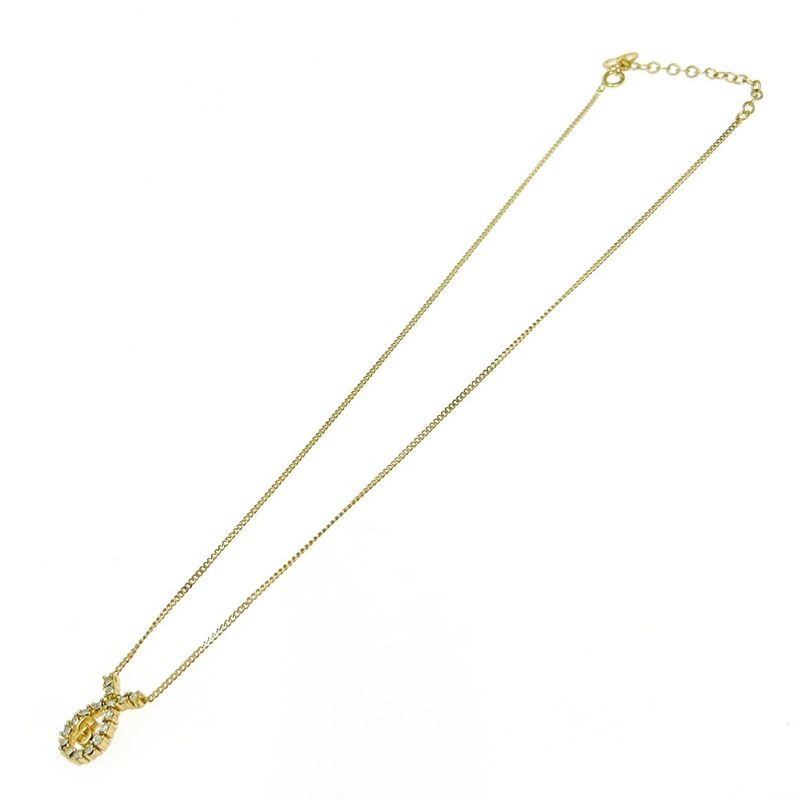 Christian Dior GP Rhinestone CD Logo Necklace Gold 513829 Necklace