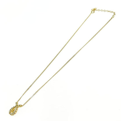 Christian Dior GP Rhinestone CD Logo Necklace Gold 513829 Necklace