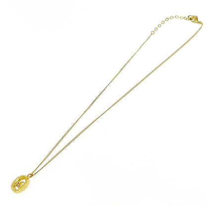 Christian Dior GP Rhinestone Dior Logo Oval Necklace Gold 515731 Necklace
