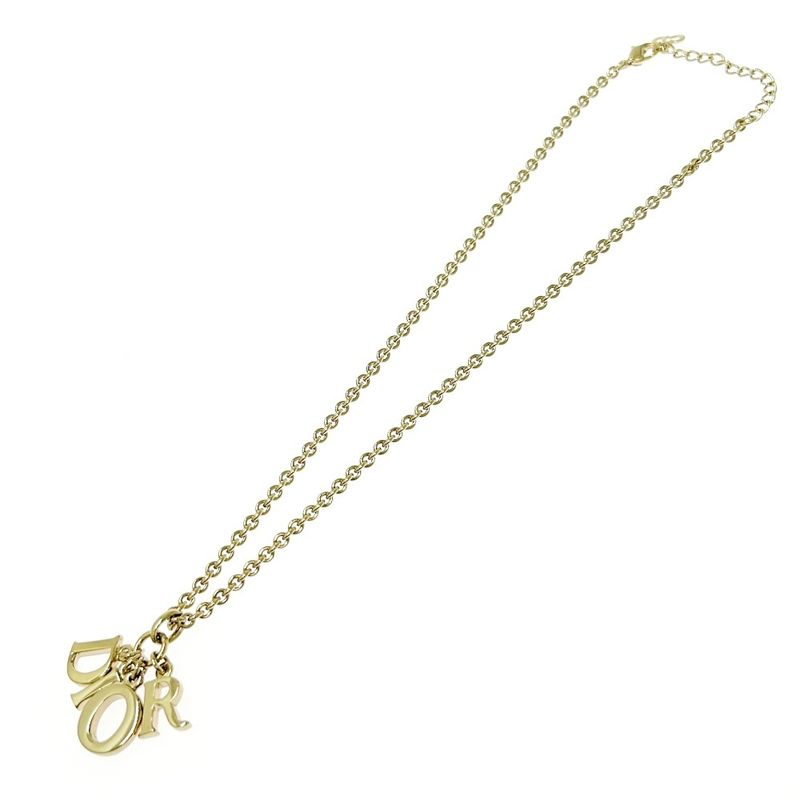 Christian Dior GP DIOR Logo Necklace Women's Gold 521863 Necklace