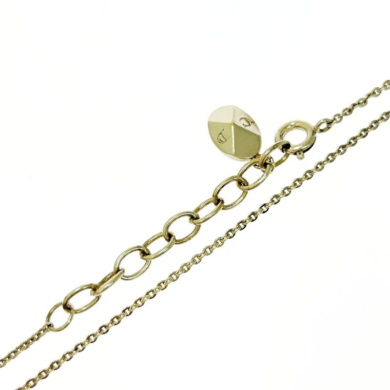 Christian Dior GP Stone Fake Pearl TELL ME DIOR Gemini Necklace Gold 517079