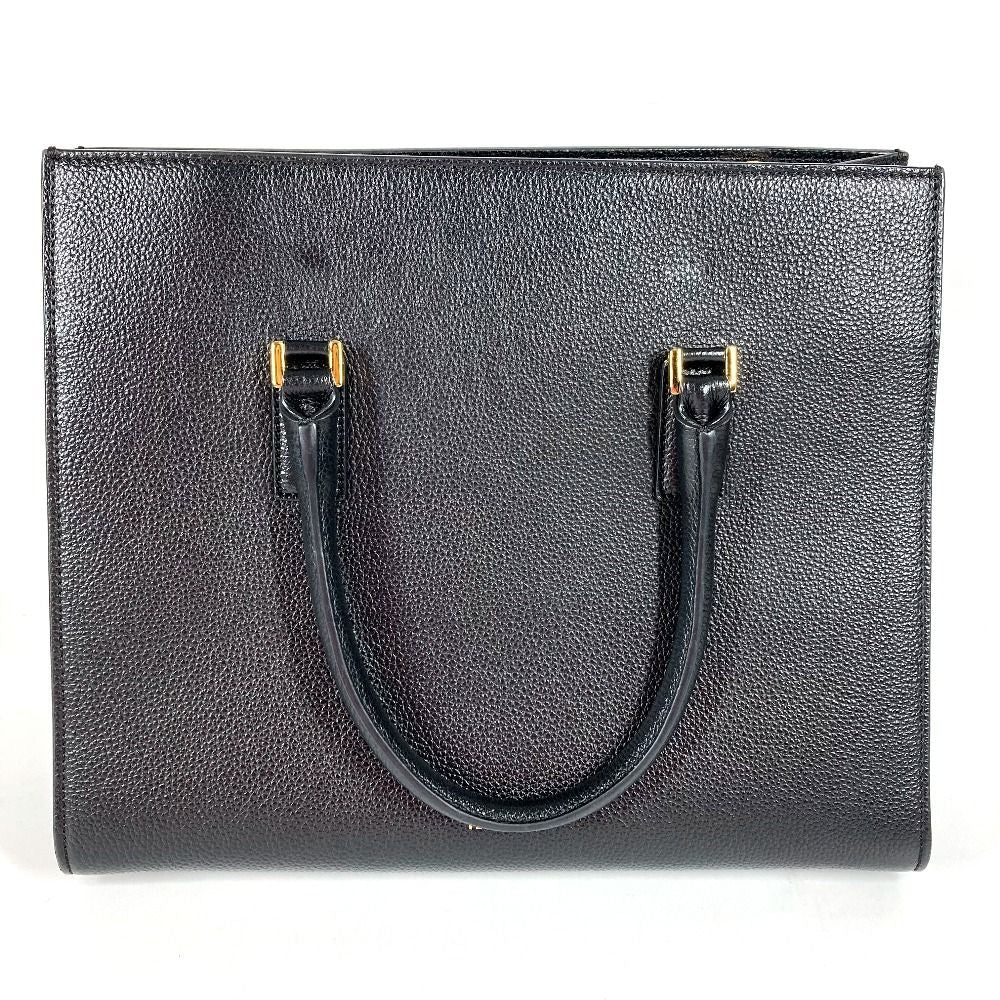 Versace Handbag Virtus Logo V Logo Greca Leather Black