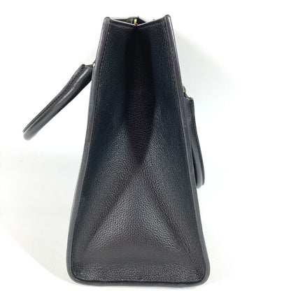 Versace Handbag Virtus Logo V Logo Greca Leather Black