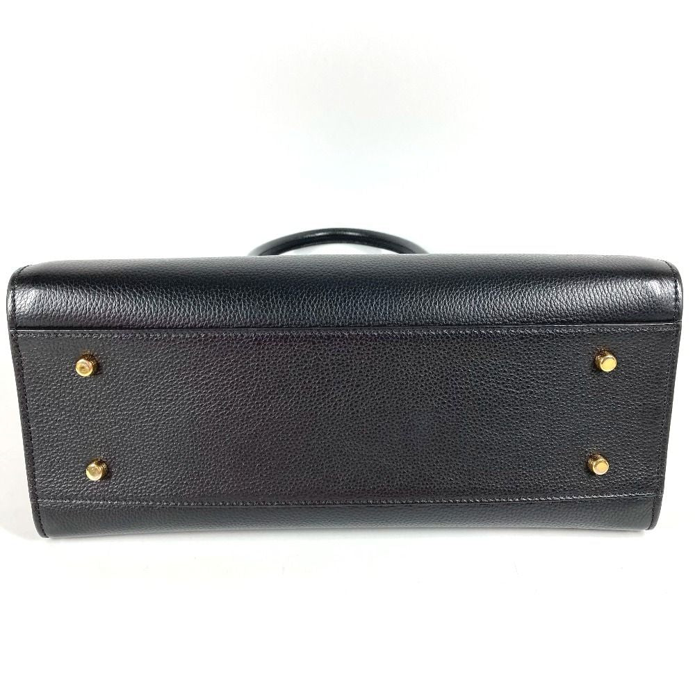 Versace Handbag Virtus Logo V Logo Greca Leather Black