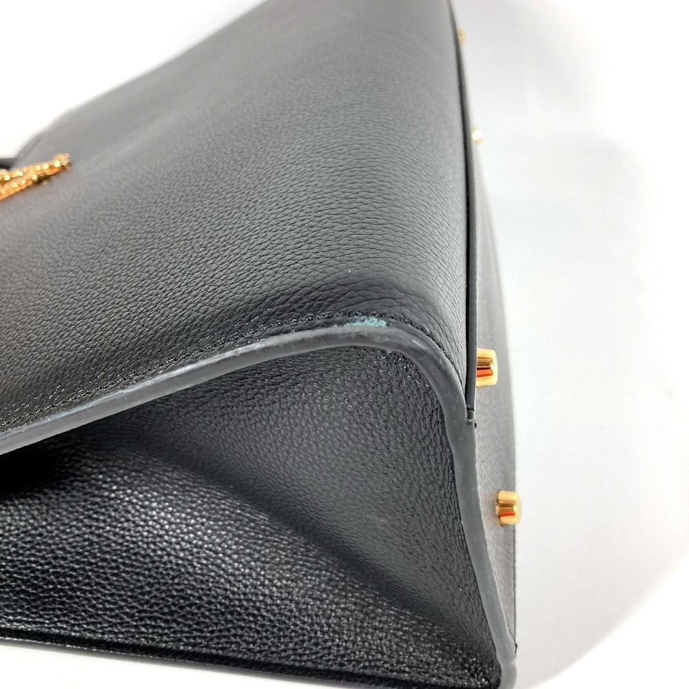 Versace Handbag Virtus Logo V Logo Greca Leather Black