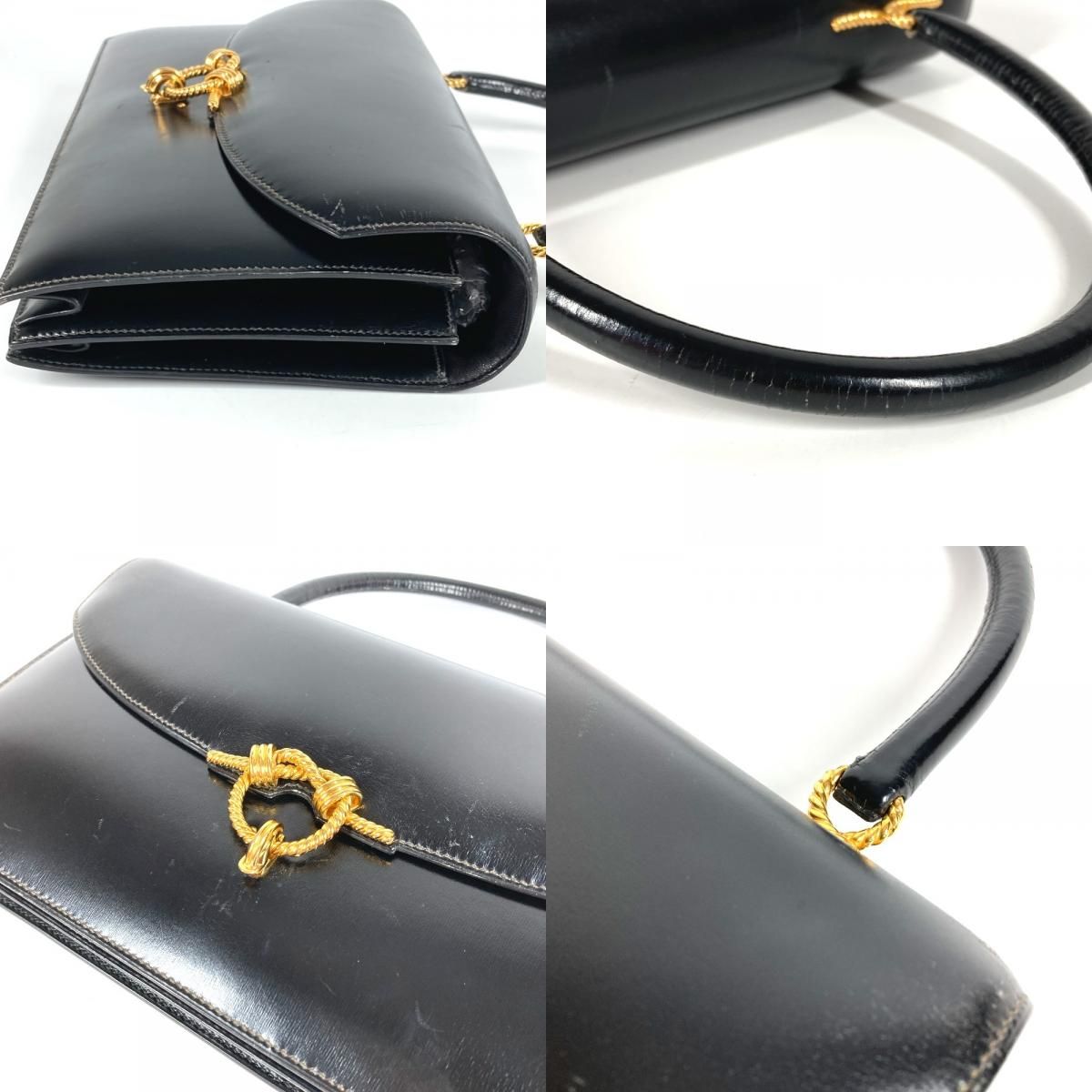 Hermes Handbag Cordelier Leather Black