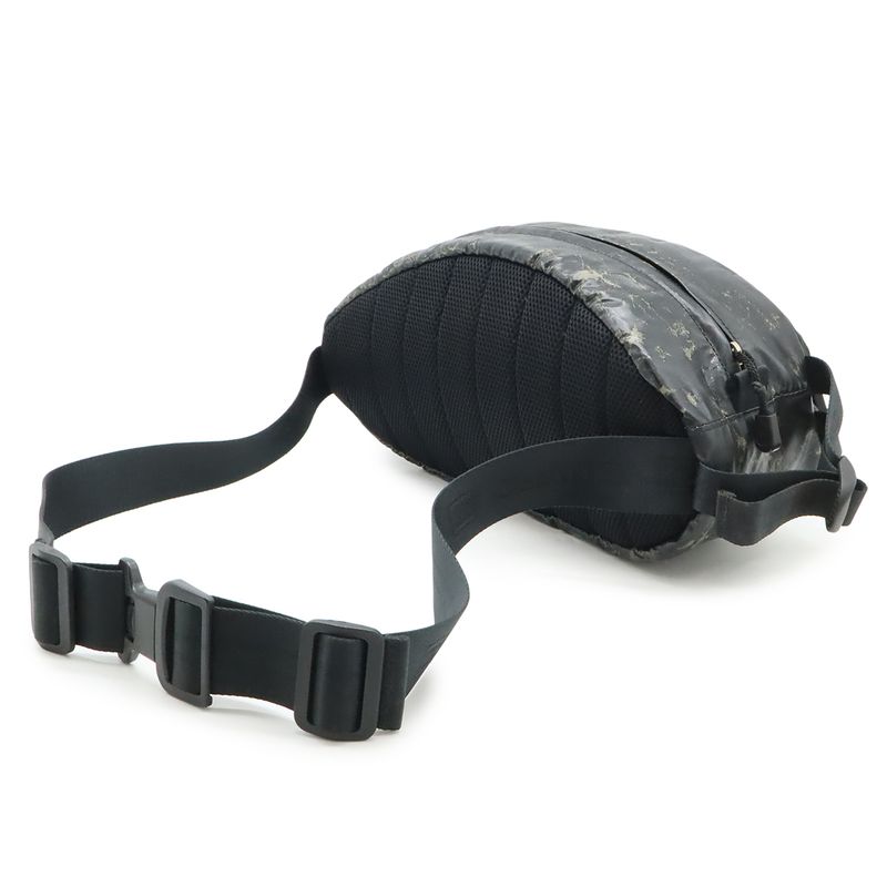 CHANEL Sports Line Coco Mark Waist Pouch Waist Bag Body Bag Rubber Suede Black