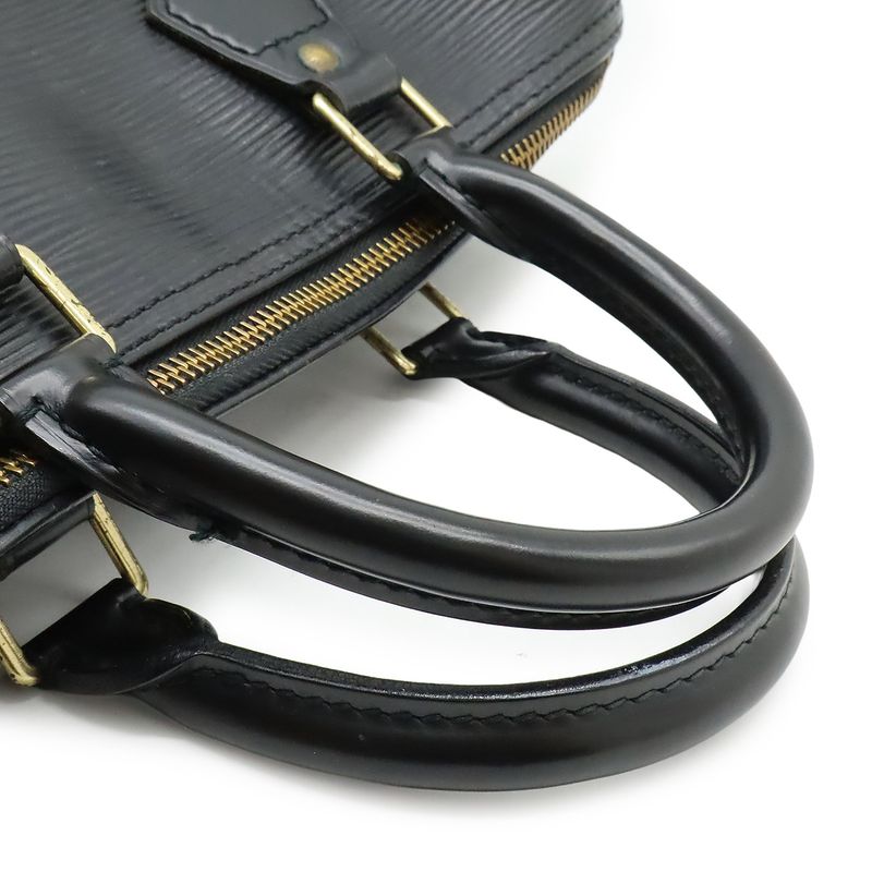 LOUIS VUITTON Epi Speedy 25 Handbag Mini Boston Bag Leather Noir Black Black