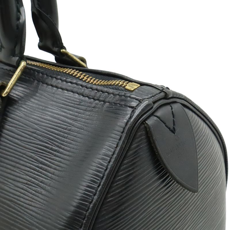 LOUIS VUITTON Epi Speedy 25 Handbag Mini Boston Bag Leather Noir Black Black