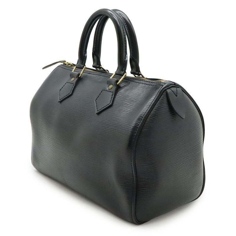 LOUIS VUITTON Epi Speedy 25 Handbag Mini Boston Bag Leather Noir Black Black