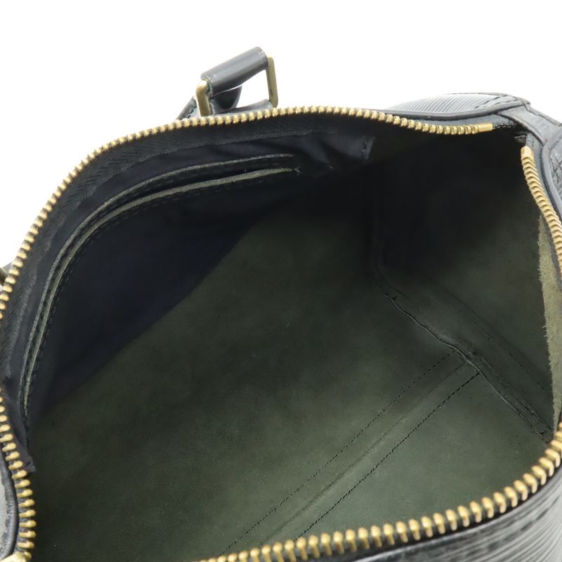 LOUIS VUITTON Epi Speedy 25 Handbag Mini Boston Bag Leather Noir Black Black