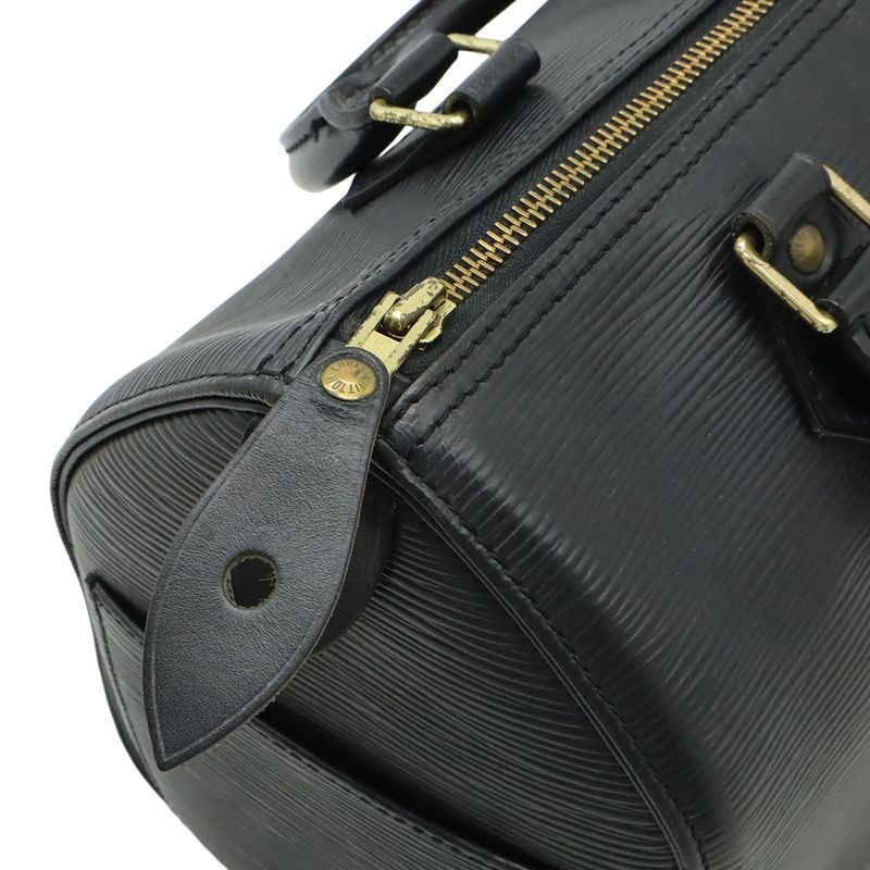 LOUIS VUITTON Epi Speedy 25 Handbag Mini Boston Bag Leather Noir Black Black