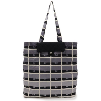 CHANEL Matelasse Cocomark Eco Bag Folding Tote Bag Chain Shoulder Cotton Jersey