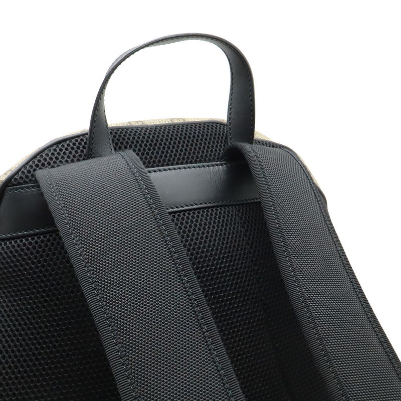 GUCCI Web GG Supreme Sherry Line Backpack Rucksack Sac PVC Leather Beige Black