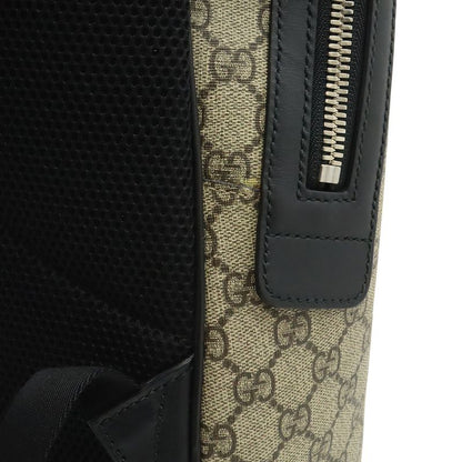 GUCCI Web GG Supreme Sherry Line Backpack Rucksack Sac PVC Leather Beige Black