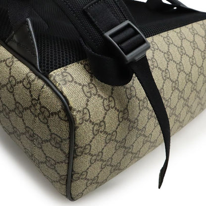 GUCCI Web GG Supreme Sherry Line Backpack Rucksack Sac PVC Leather Beige Black