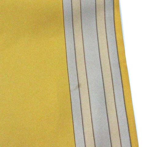 Gucci Reversible Silk Shawl Jackie Horse Harness Double Face Yellow Black