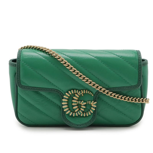 GUCCI GGMarmont Super Mini Bag Chain Shoulder Bag Pochette 2WAY Clutch Bag