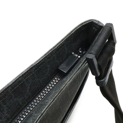 GUCCI GG Supreme GG Plus Shoulder Bag Crossbody PVC Leather Black Gray 162904