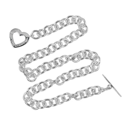 Tiffany & Co Heart Arrow Toggle Chain Vintage Silver 925 Women's