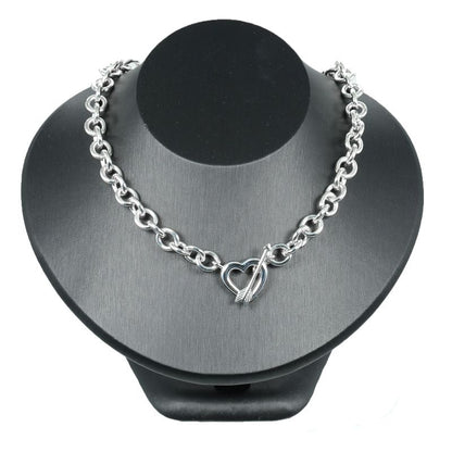 Tiffany & Co Heart Arrow Toggle Chain Vintage Silver 925 Women's