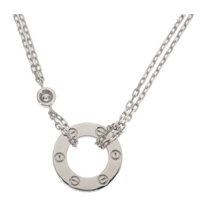 Cartier Love Circle Necklace 18Kwhite Gold Diamond Ladies