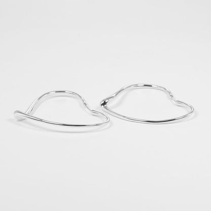 Tiffany & Co Open Heart Hoop Medium Silver 925 Women's G Earrings
