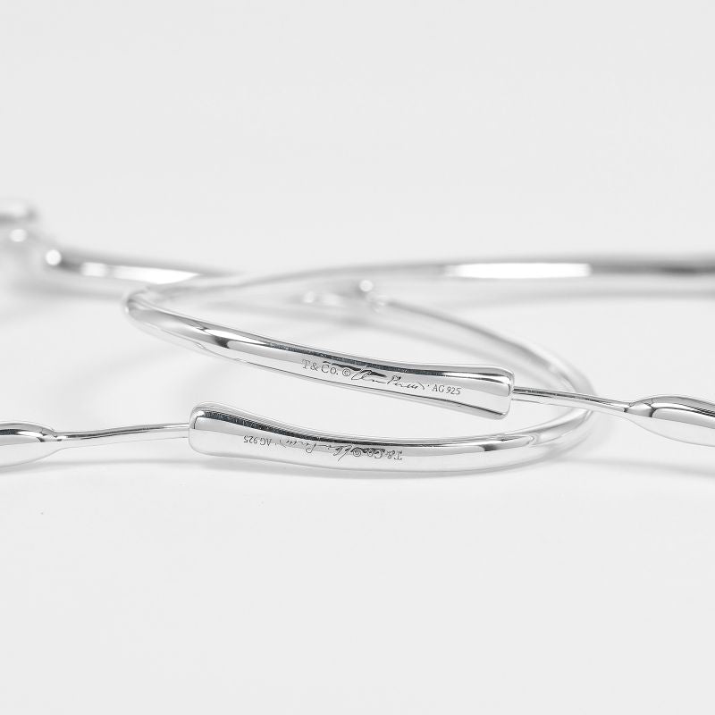 Tiffany & Co Open Heart Hoop Medium Silver 925 Women's G Earrings