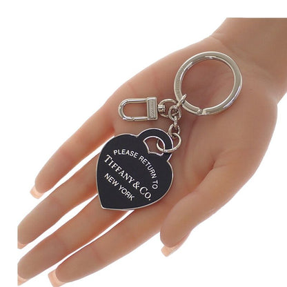 Tiffany & Co Leather Inlaid Heart Tag Key Ring Holder